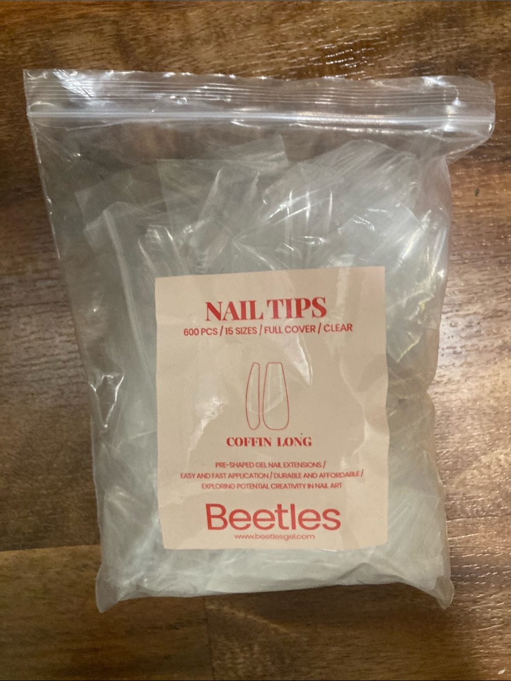 Clear Coffin Long Nail Tips - 600 PCS